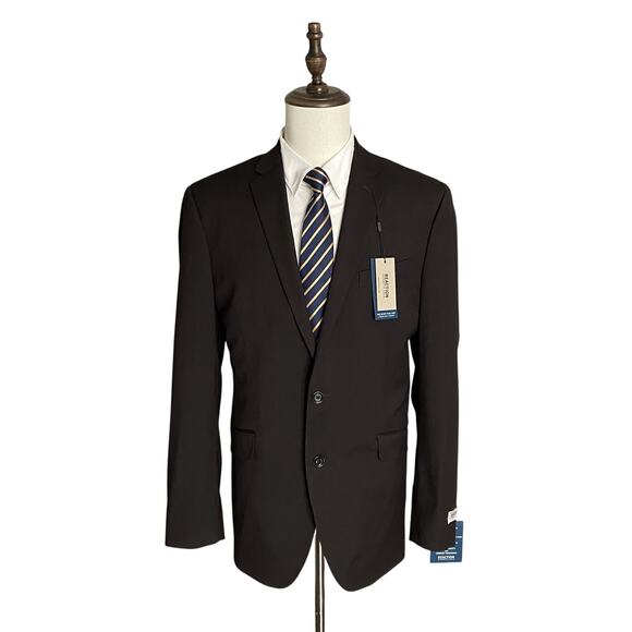 Kenneth Cole Suit Jacket Men's 42 Long Reaction Stretch Cork Navy/Red NEW